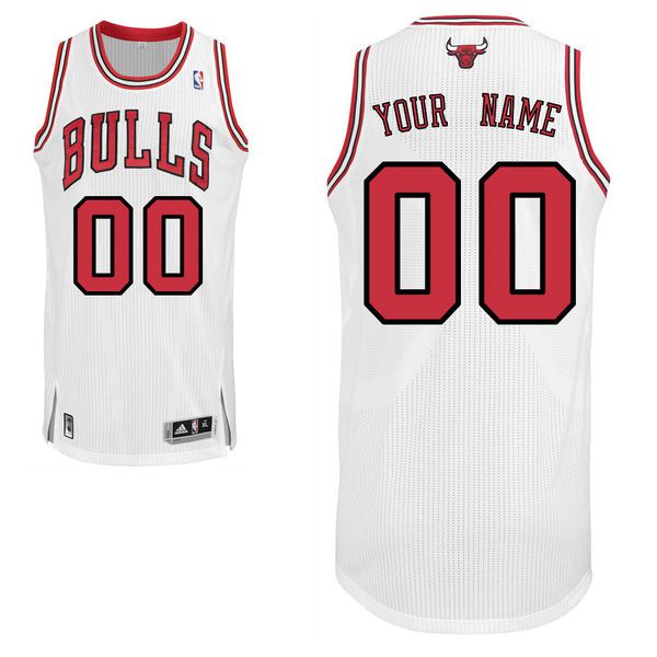Men Chicago Bulls White Custom Authentic NBA Jersey->customized nba jersey->Custom Jersey